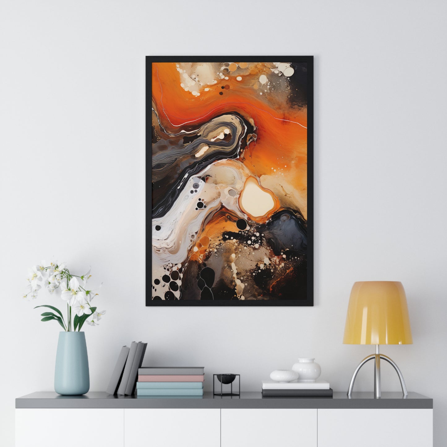 Industrial Alchemy Abstract Liquid Realms Framed Wall Art, Modern Prints, Home Decor